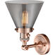 Franklin Restoration Large Cone LED 8 inch Antique Copper Sconce Wall Light, Franklin Restoration