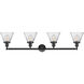 Franklin Restoration Large Cone 4 Light 44 inch Oil Rubbed Bronze Bath Vanity Light Wall Light in Clear Glass, Franklin Restoration