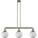 Franklin Restoration Large Beacon 3 Light 41 inch Antique Brass Island Light Ceiling Light in Clear Glass, Franklin Restoration