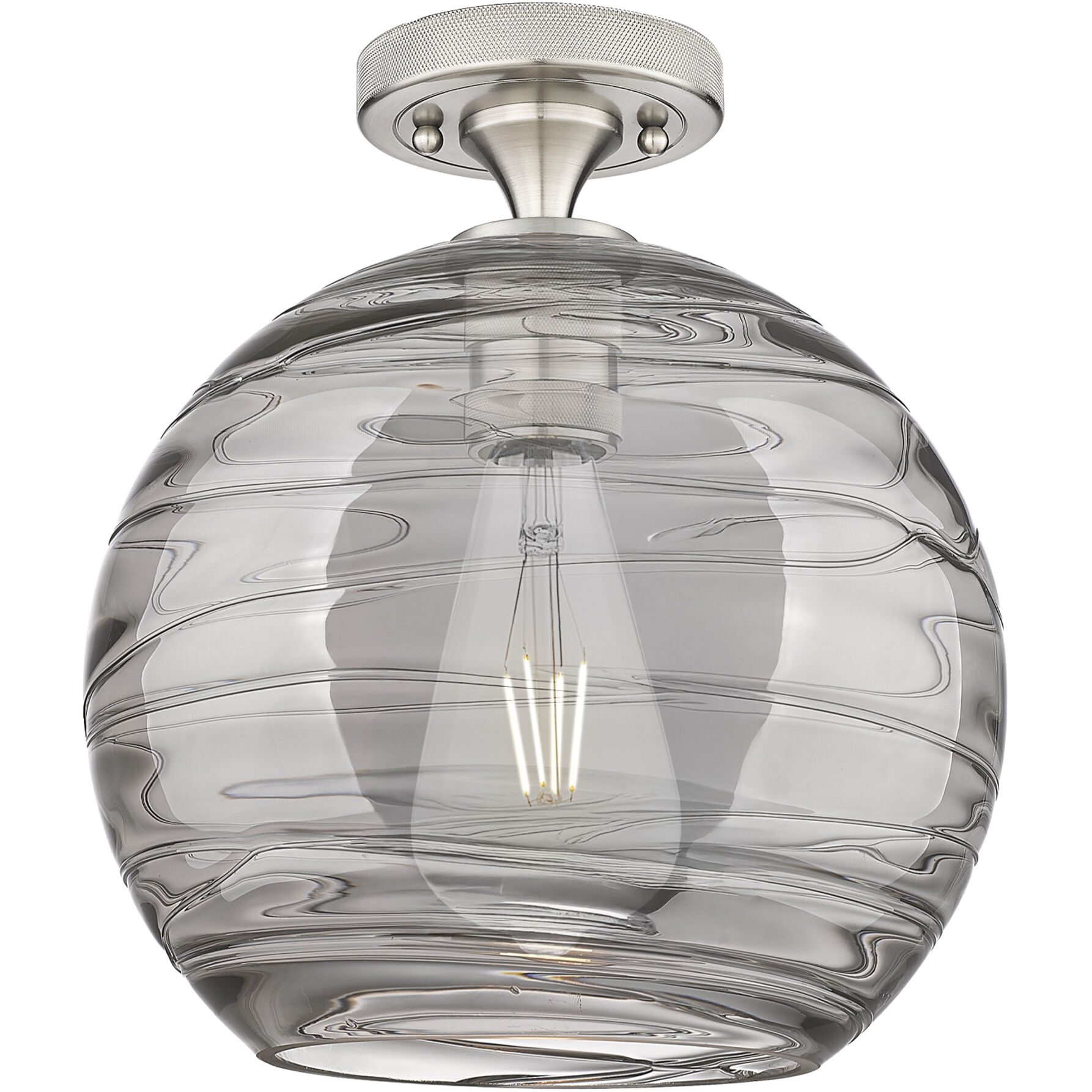 Crown Point 1 Light 10 inch Satin Nickel Flush Mount Ceiling Light