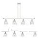 Ballston Small Cone 4 Light 48 inch White and Polished Chrome Island Light Ceiling Light in Seedy Glass