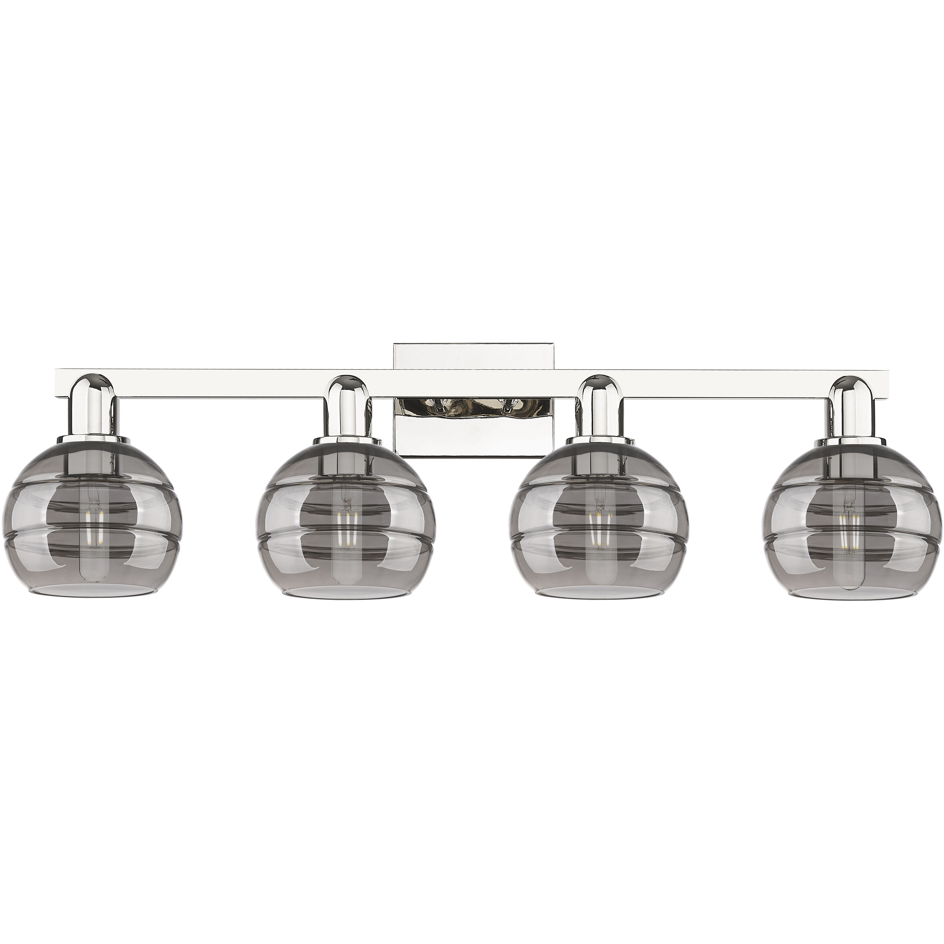 Arcadia Rochester 4 Light 32.88 inch Polished Nickel Bath Vanity Light Wall Light