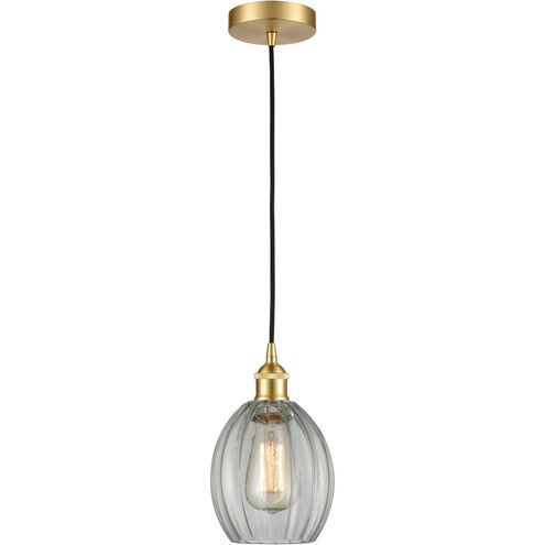 Edison Eaton LED 6 inch Satin Gold Mini Pendant Ceiling Light