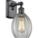 Ballston Eaton LED 6 inch Matte Black Sconce Wall Light in Clear Glass, Ballston