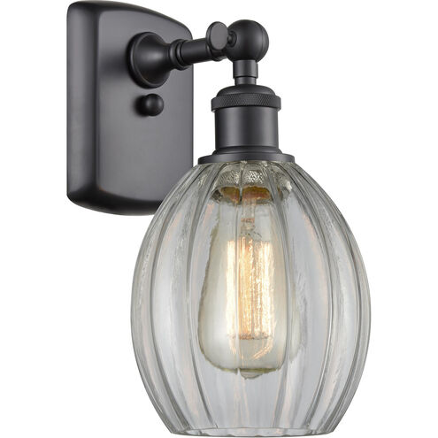 Ballston Eaton LED 6 inch Matte Black Sconce Wall Light in Clear Glass, Ballston