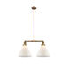 Franklin Restoration X-Large Cone LED 21 inch Brushed Brass Chandelier Ceiling Light in Matte White Glass, Franklin Restoration