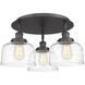 Bell 3 Light 17.5 inch Matte Black Flush Mount Ceiling Light