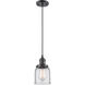 Franklin Restoration Small Bell 1 Light 5 inch Oil Rubbed Bronze Mini Pendant Ceiling Light in Clear Glass, Franklin Restoration