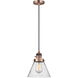 Franklin Restoration Cone LED 8 inch Antique Copper Mini Pendant Ceiling Light in Seedy