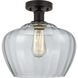 Edison Fenton 1 Light 11 inch Oil Rubbed Bronze Semi-Flush Mount Ceiling Light in Clear Glass