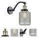 Franklin Restoration Stanton 1 Light 6 inch Black Antique Brass Sconce Wall Light, Franklin Restoration