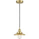 Railroad 1 Light 8 inch Satin Gold Mini Pendant Ceiling Light