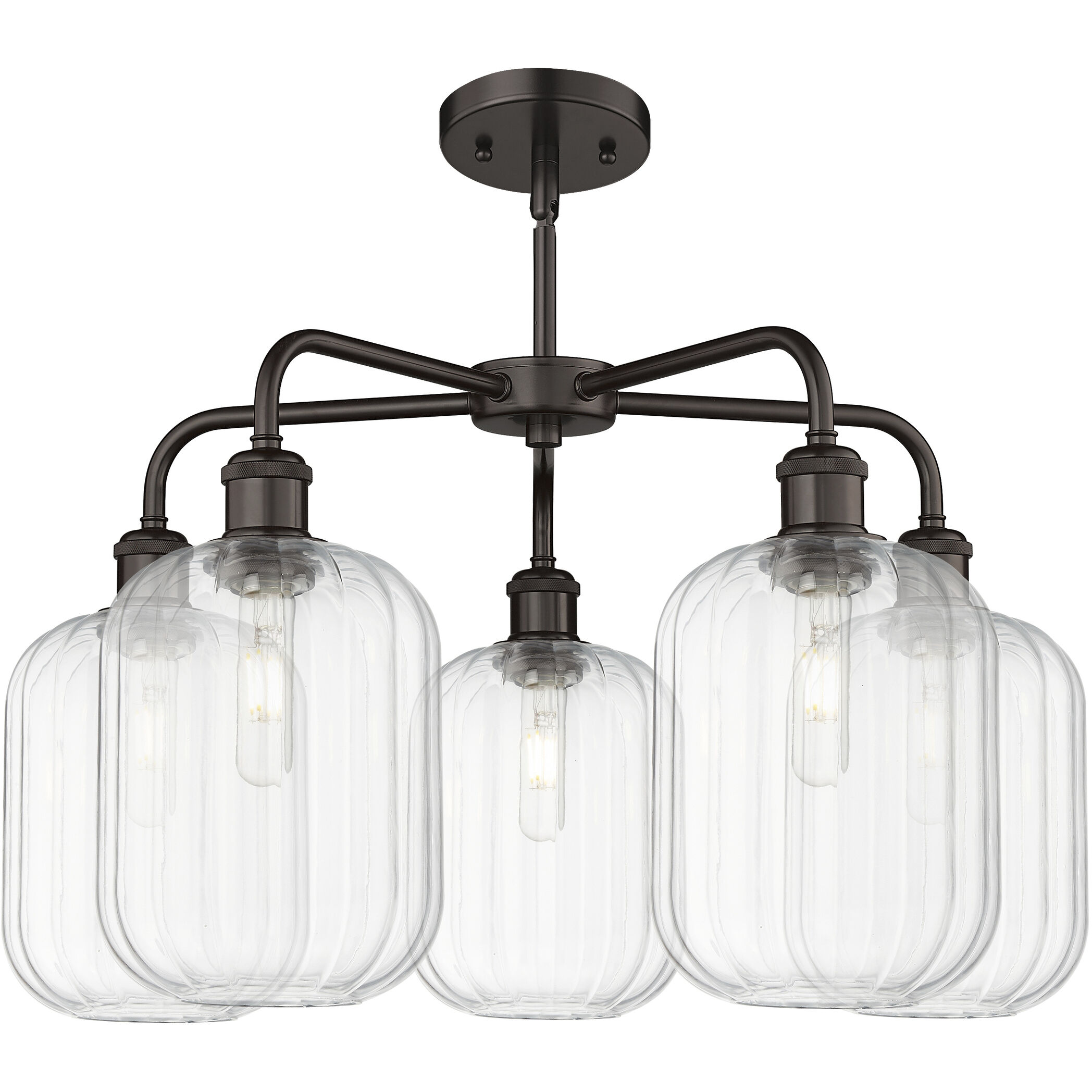 Ballston Preston 5 Light 25.25 inch Oil Rubbed Bronze Chandelier Ceiling Light in Clear