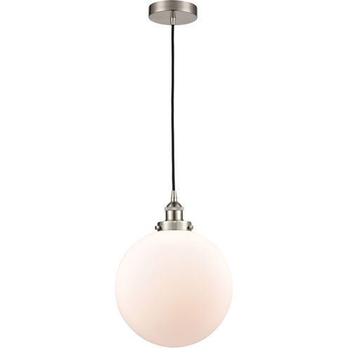 Edison Beacon 1 Light 12 inch Brushed Satin Nickel Mini Pendant Ceiling Light