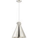 Newton Cone 1 Light 16 inch Polished Nickel Pendant Ceiling Light