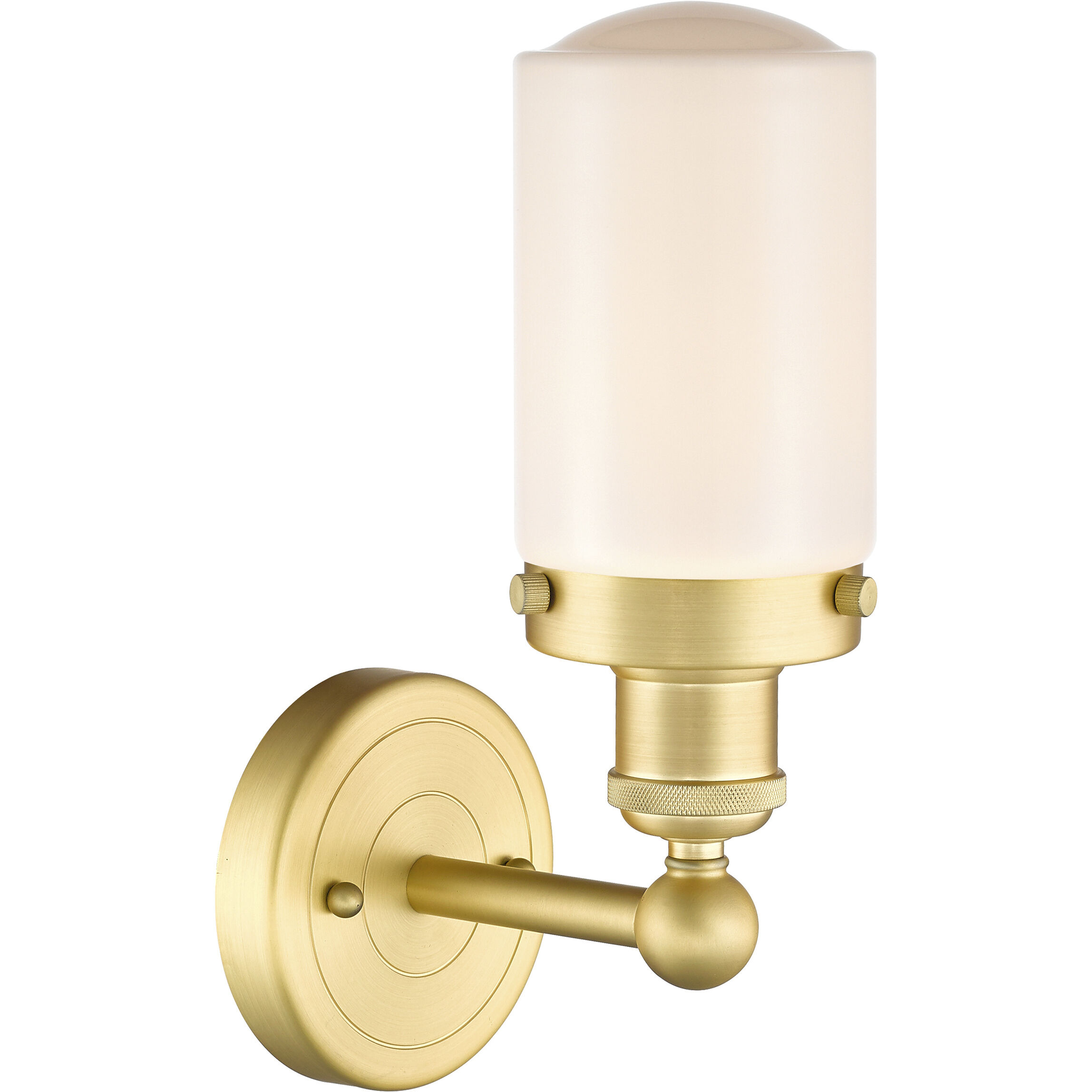 Dover 1 Light 6.5 inch Satin Gold Sconce Wall Light in Matte White Glass