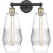 Windham 2 Light 16 inch Black Antique Brass Bath Vanity Light Wall Light