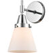 Caden 1 Light 6 inch Polished Chrome Sconce Wall Light in Matte White Glass