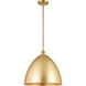 Ballston Dome 1 Light 16 inch Satin Gold Pendant Ceiling Light