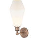 Cindyrella Sconce Wall Light in Antique Copper, Cased Matte White