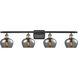 Ballston Fenton 4 Light 36 inch Black Antique Brass Bath Vanity Light Wall Light in Plated Smoke Glass, Ballston