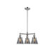 Franklin Restoration Small Cone 3 Light 19 inch Polished Chrome Chandelier Ceiling Light in Plated Smoke Glass, Franklin Restoration