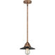 Nouveau 2 Railroad LED 8 inch Antique Copper Mini Pendant Ceiling Light in Matte Black