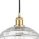 Ballston X-Large Deco Swirl LED 12 inch Satin Gold Mini Pendant Ceiling Light in Black Textured, Ballston