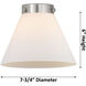 Nouveau 2 Large Cone LED 7.75 inch Satin Gold Sconce Wall Light in Clear Glass