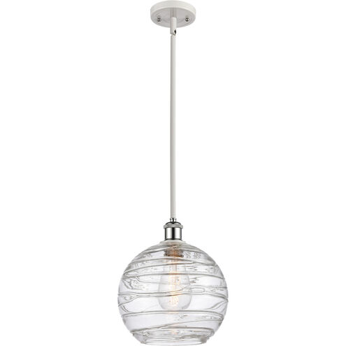 Ballston Large Deco Swirl LED 10 inch White and Polished Chrome Pendant Ceiling Light, Ballston