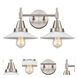 Caden 2 Light 18 inch Satin Nickel Bath Vanity Light Wall Light in Matte White Glass