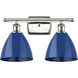 Ballston Plymouth Dome LED 18 inch Polished Nickel Bath Vanity Light Wall Light in Matte Blue