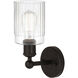 Edison Hadley 1 Light 5 inch Oil Rubbed Bronze Sconce Wall Light in Clear Glass