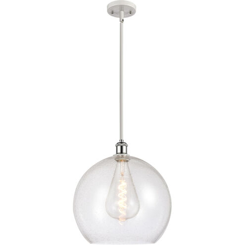 Ballston Athens LED 13.75 inch White and Polished Chrome Pendant Ceiling Light in Seedy Glass