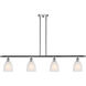 Ballston Brookfield 4 Light 48 inch Polished Chrome Island Light Ceiling Light in White Glass, Ballston