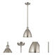 Ballston Dome LED 7.5 inch Brushed Satin Nickel Pendant Ceiling Light