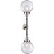 Franklin Restoration Large Beacon LED 19 inch Polished Nickel Bath Vanity Light Wall Light in Seedy Glass, Franklin Restoration