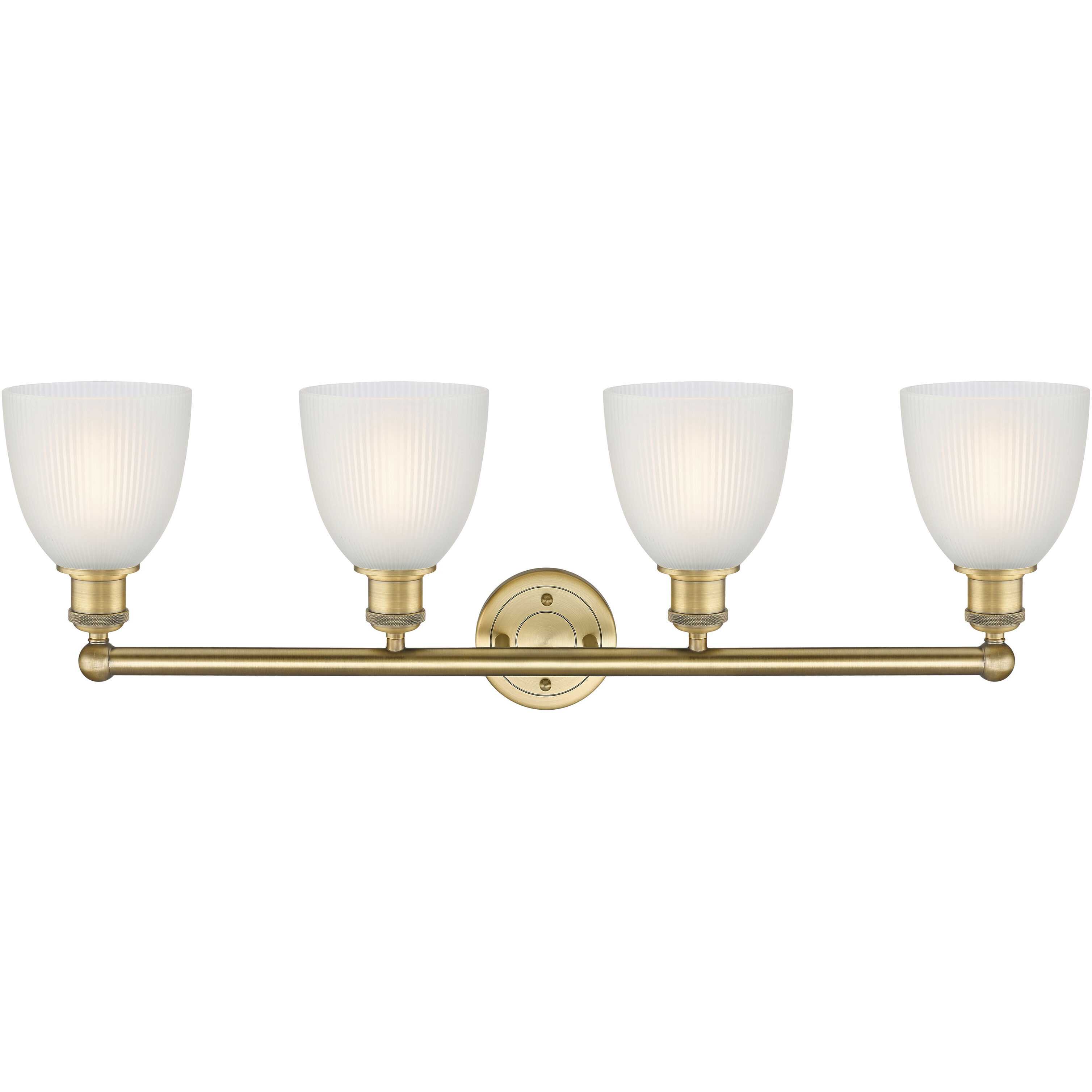 Castile 4 Light 33 inch Brushed Brass Bath Vanity Light Wall Light in White