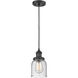 Franklin Restoration Bell 1 Light 5 inch Matte Black Mini Pendant Ceiling Light in Incandescent, Seedy, Franklin Restoration