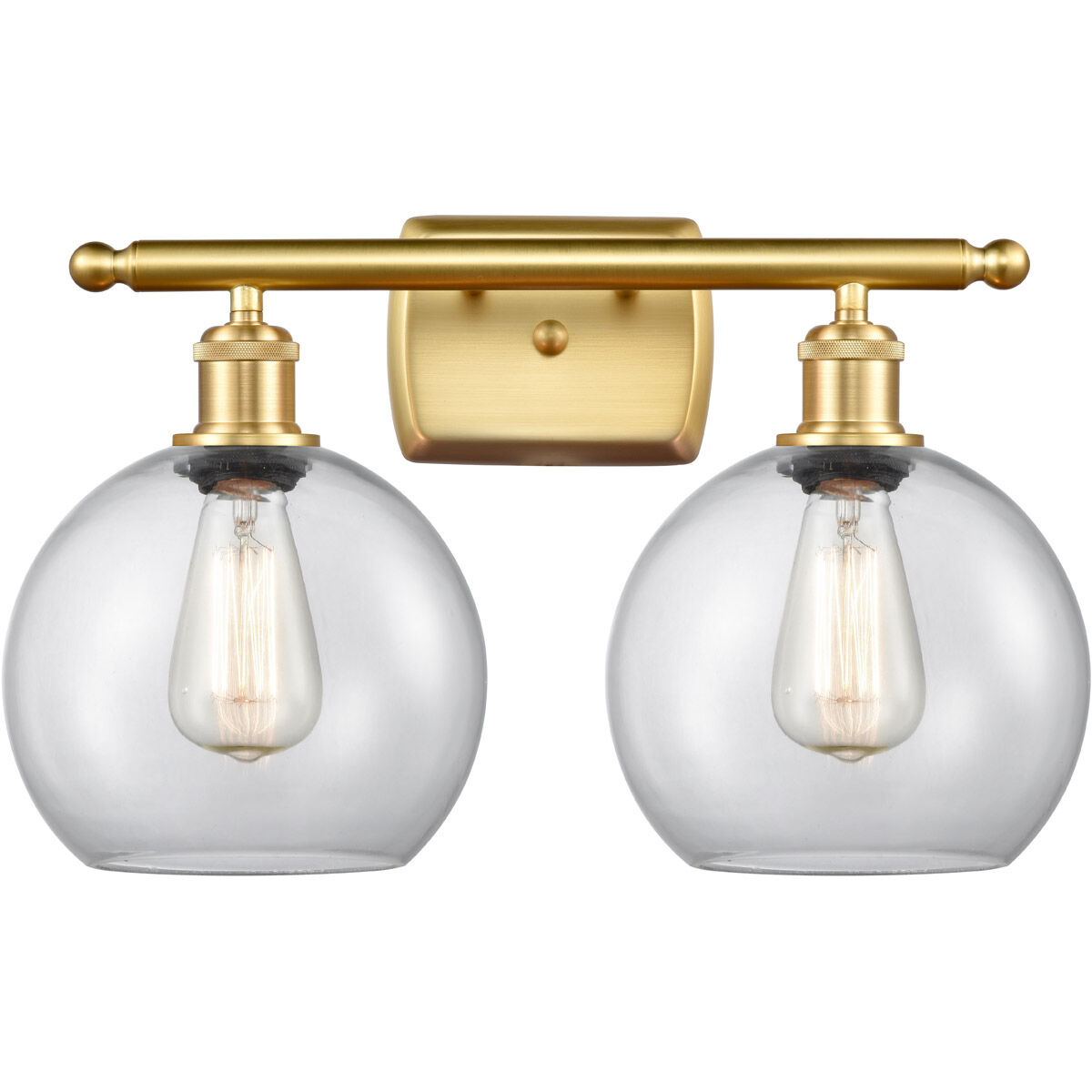 Ballston Athens LED 16 inch Satin Gold Bath Vanity Light Wall Light in Clear Glass, Ballston