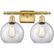 Ballston Athens LED 16 inch Satin Gold Bath Vanity Light Wall Light in Clear Glass, Ballston