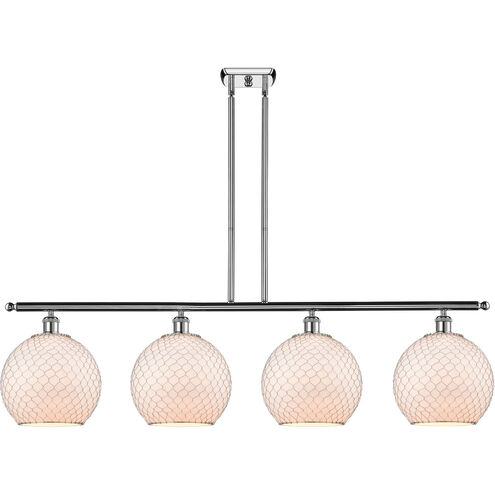 Ballston Large Farmhouse Chicken Wire LED 48 inch Polished Chrome Island Light Ceiling Light, Ballston