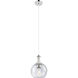 Astor 1 Light 8 inch Polished Nickel Mini Pendant Ceiling Light in Seedy Glass