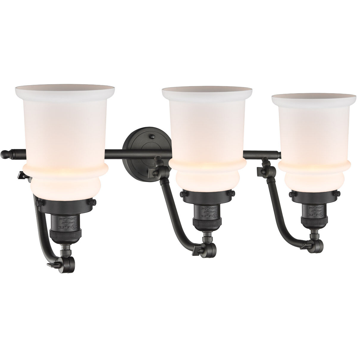 Franklin Restoration Canton LED 28 inch Oil Rubbed Bronze Bath Vanity Light Wall Light in Matte White Glass, Franklin Restoration