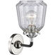 Nouveau Chatham 1 Light 6 inch Black Polished Nickel Sconce Wall Light in Clear Glass, Nouveau