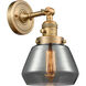 Franklin Restoration Fulton 1 Light 7 inch Brushed Brass Sconce Wall Light in Plated Smoke Glass, Franklin Restoration