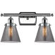 Ballston Small Cone LED 16 inch Polished Chrome Bath Vanity Light Wall Light in Plated Smoke Glass, Ballston