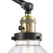 Olean 28 inch 60.00 watt Black Antique Brass Swing Arm Wall Light, Franklin Restoration