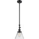 Franklin Restoration Cone LED 8 inch Matte Black Mini Pendant Ceiling Light in Clear, Franklin Restoration