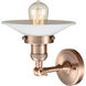 Franklin Restoration Halophane LED 9 inch Antique Copper Sconce Wall Light in Matte White Halophane Glass, Franklin Restoration